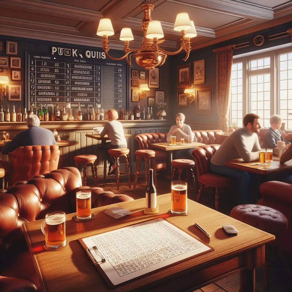 Warme kroeg met verschillende pubquiz teams